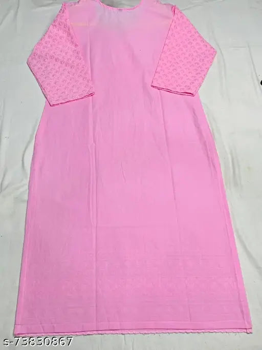 Cotton Chikankari embroidery partywear kurta set with palazzos, three-quarter sleeves. Indian-crafted Alisha women's fashion for events
