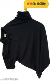 Black polycotton Trandy casual t-shirt, short sleeves, men's M size (27 in length), trendy black sportswear