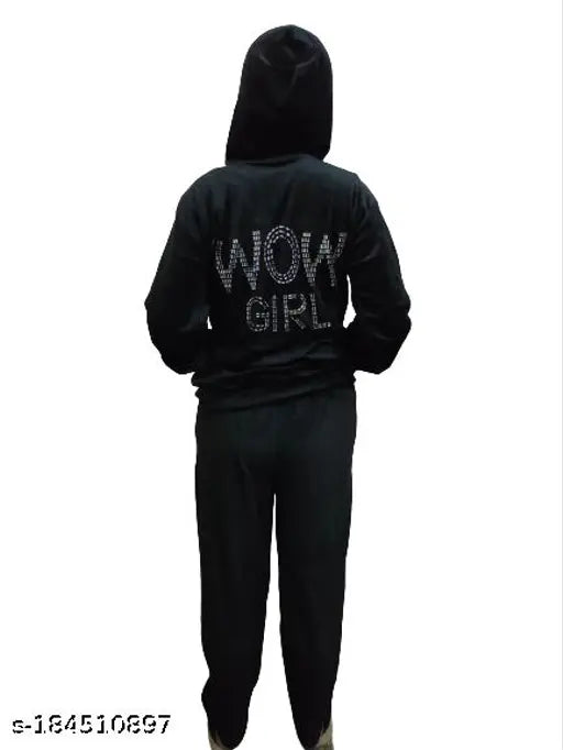 Velvet winter tracksuit for girls and women, soft and fancy with jacket (M: Top bust 38in, length 26in, bottom waist 30in, length 36in)
