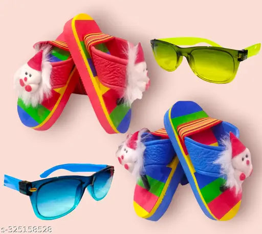 Valuable EVA slippers combo pack for toddlers and kids, solid net pattern, Indian origin