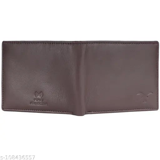Black top-grain leather slim wallet for men, RFID protected with 2 cash compartments and 6 card slots. Perfect gift for any occasion