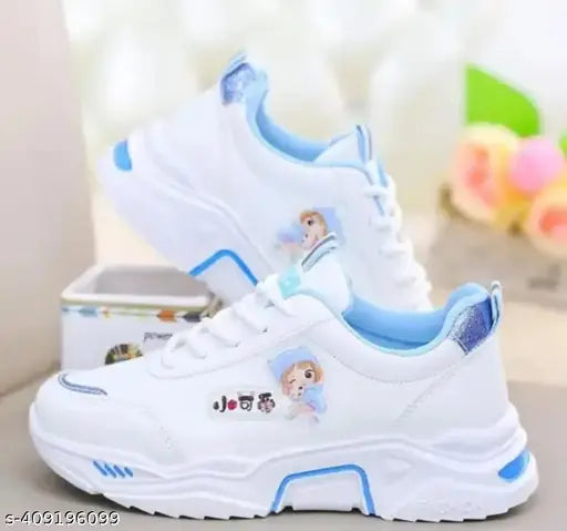 Foamed sole PVC women's casual sports walking sneakers, lace-up style for girls and women