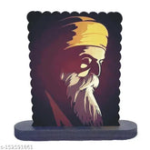Guru Nanak Dev Ji MDF religious idol, 10.5 x 10.5 cm for car dashboard decoration, India origin