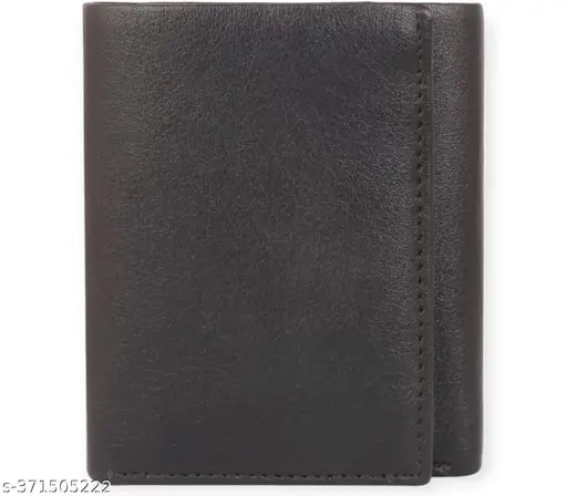 Men's formal black artificial leather wallet, 5 card slots, neat & useful compartments for organized storage