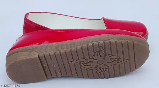Red patent loffer for girls partywear, Indian-made patent leather and rubber slip-on shoes in sizes 18-11 years
