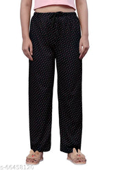 Women's Small Dot Printed Maxi Cotton Pyjama, sizes S to 3XL - perfect for nightwear & lounge wear