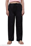 Women's Small Dot Printed Maxi Cotton Pyjama, sizes S to 3XL - perfect for nightwear & lounge wear