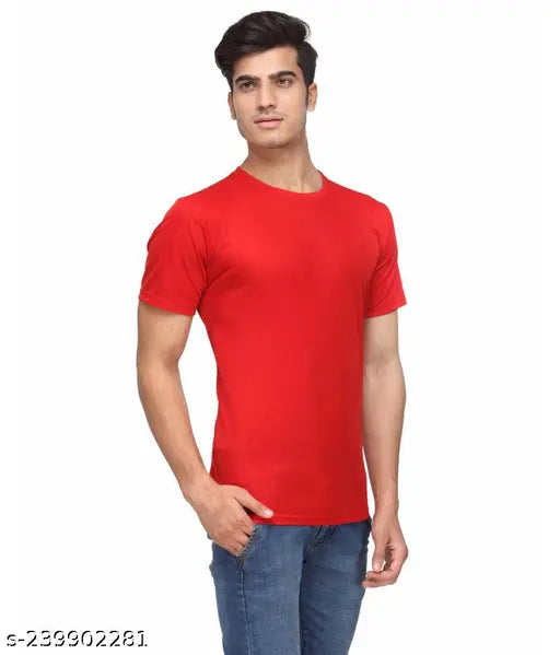 Polycotton, half sleeves round neck t-shirt pack of 5 for men, featuring sizes M, L, XL, XXL. Made by M Mart Creations, India