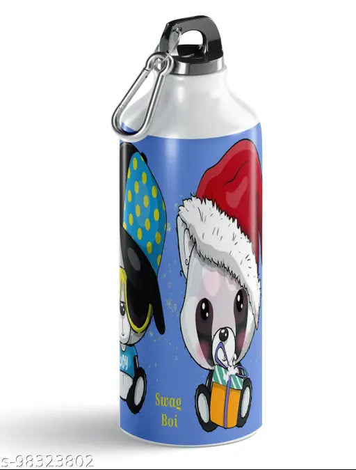 Aluminum panda-printed sports sipper bottle (600ml) for fitness and fun. Ideal for kids, adults, gym, yoga, or casual use