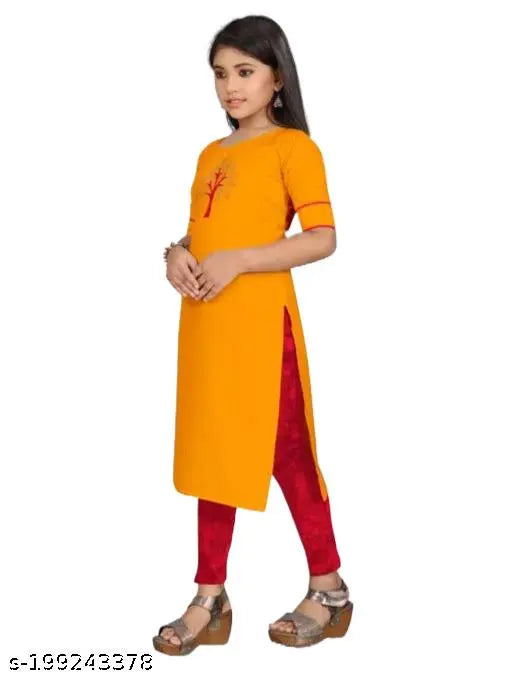 Fancy modern cotton kurti & kurtas for girls, printed net design, short sleeves, cute girls clothing, Indian-made