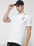 Branded cotton men's t-shirt with short sleeves and printed pattern, featuring net design. Size: M/L/XL/XXL, made in India