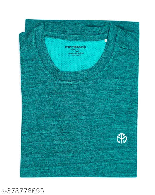 Men's cotton blend dry fit gym t-shirt, printed design, quickdry & lightweight, India-made