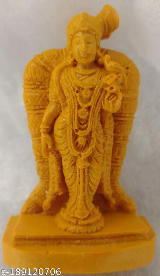 Poly Resin Indian God Idol - Small 8cm tall Sri Andal statue, intricately detailed