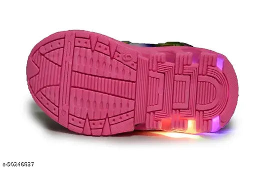 BUNNIES LED light PVC shoes for kids and toddlers (1 year - 13 years), Disney Princess pattern, lace-up fastening