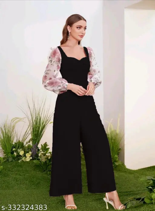 Floral printed Lycra jumpsuit for women & girls in pink, trendy new arrival with long sleeves