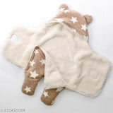 Star-printed microfiber hooded baby blanket (pack of 2) - ultra-soft, safe, and machine washable for 0-6 month infants, Indian origin