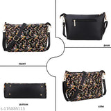 Printed PU cross sling bag, free size with external pocket and two internal pockets, ideal for outfits and floral print design
