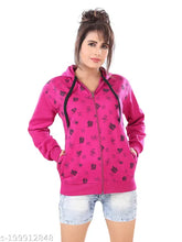 Cotton blend long-sleeve women's sweatshirt, classy feminine design with printed net pattern - India