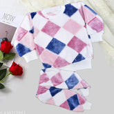 Soft & fancy wool colorblocked sweaterpant set for infants & toddlers, made in India