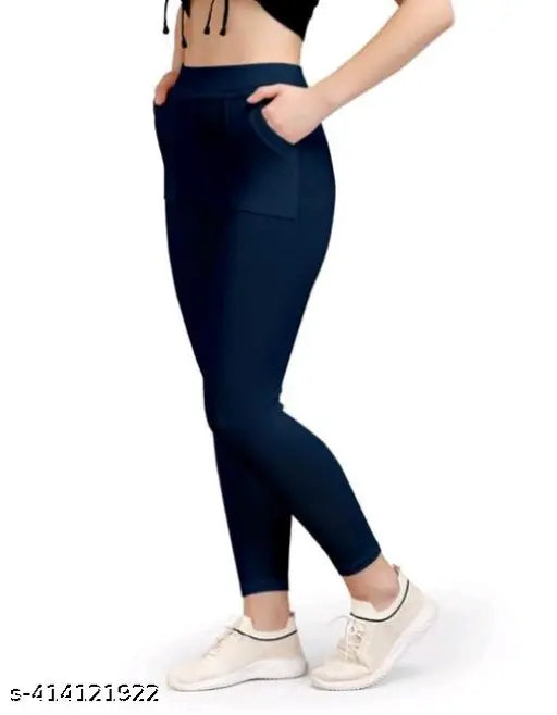 Heavy-cotton Alone women's jeggings in solid style, two pairs for versatile dressing, made in India