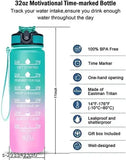 Multicolor, leakproof, BPA-free sipper water bottle - 800ml, durable, motivational time marker, fitness-friendly, office/gym/school use, with carry strap and silicone straw