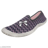 Striped synthetic slip-on ballerinas (IND-6, IND-8) - Indian casual women's footwear