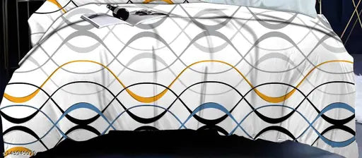 Royal Home PolyCotton double bed comforter set, 90x90 inches & sheet set, 90x100 inches, microfiber filled, Indian-made