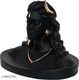 Black Adiyogi Shiva Statue & Rudraksha Mala, Indian religious idol for car and home decor