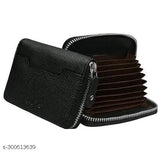 Leather wallet with 9 card slots & 2 money pockets, printed design for free size accessory