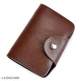 Black PU leather men's wallet with card holder, featuring 14 secure slots and solid construction. Handcrafted genuine leather design, ideal for everyday use