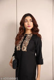 Black rayon embroidered coords set for women and girls, vibrant two-piece outfit for all seasons