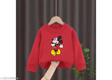 Cotton blend kids sweatshirt, winter wear with cartoon print - vibrant, fun design for children aged 2-8 years. Made in India