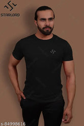 Blue cotton Starlord men's round neck t-shirt, short sleeves, 38in chest size