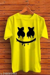 Premium quality printed polyester smiley t-shirt, vibrant design for men and women, made in India