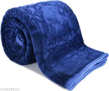 Blue Polyester floral double mink blanket for heavy winter, vibrant floral pattern on display