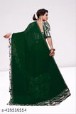 Georgette saree with ruffle frill blouse piece, elegant Indian fashion accessory