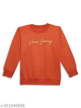 Rust printed cotton fleece sweatshirt for girls, long sleeves, size 2-3 years, India