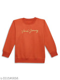 Rust printed cotton fleece sweatshirt for girls, long sleeves, size 2-3 years, India