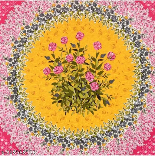 Cotton floral fitted double bed sheets with two pillow covers, ideal for summer, by E-WISH BOX