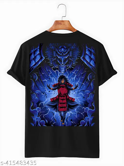 Naruto Madara Uchiha cotton T-shirt, lightweight, round neckline, short sleeves, graphic print, unisex design, made in India