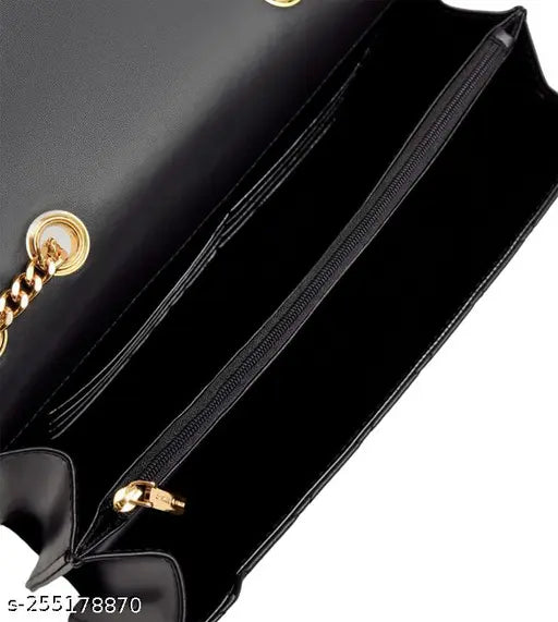 Stylish PU checked net sling bag for women, free size (L8in x W3in x H5in), India origin