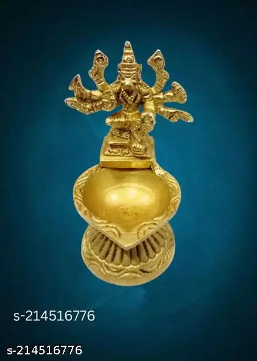 Brass Varahi Amman Deepam idol, 300gm, traditional Indian god figurine with deepam, 10cm x 10cm x 6cm