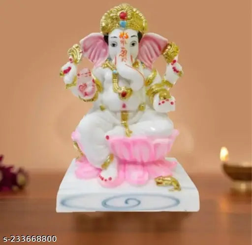Marble Ganeshji Murti, intricately crafted 65cm high Ganpati idol for home pooja gift, symbolizing joy, prosperity, and Indian artistry