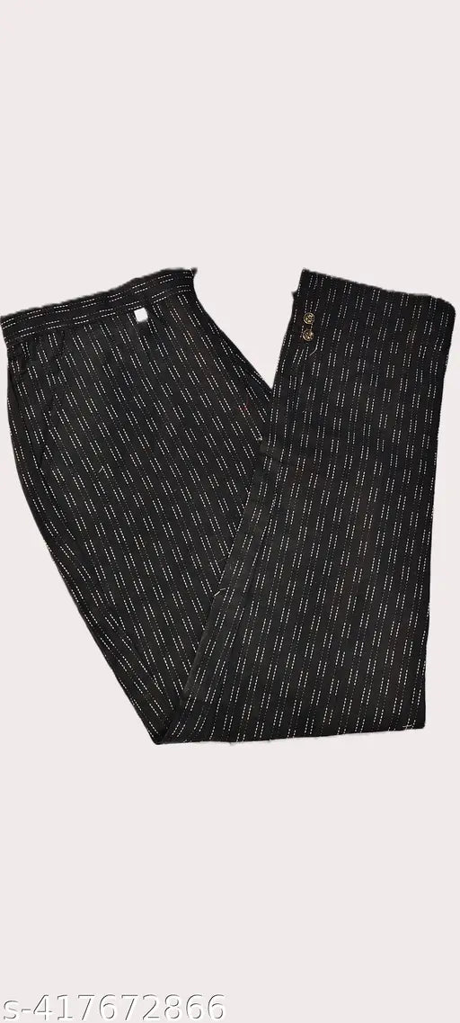 Black and white embellished cotton pants for women set, both with side pockets - Indian origin