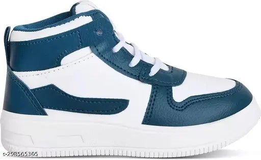 Casual synthetic shoes for boys, colorblocked design with lace-up fastening, comfortable PU sole - ideal size for 4-4.5 years, lightweight style from India