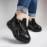 Synthetic PU walking/running shoe for girls - lightweight, comfortable, ideal for outdoor gym activities (size 3-8)