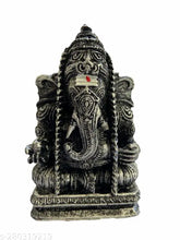 Silver-colored small Ganesh Idol (9cm), perfect for car dashboards, offices, or decorative showpieces. Hand-finished, may vary slightly in finish/color. Made of poly resin