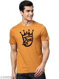Organic cotton mustard print men's t-shirt with half sleeves, gym style, India origin