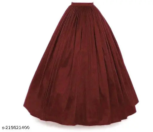 Silk free-size long flare skirt, 40 inch length, made in India