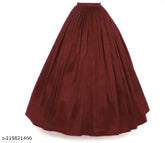 Silk long flare skirt, 40 inch length, free size waist 28-44